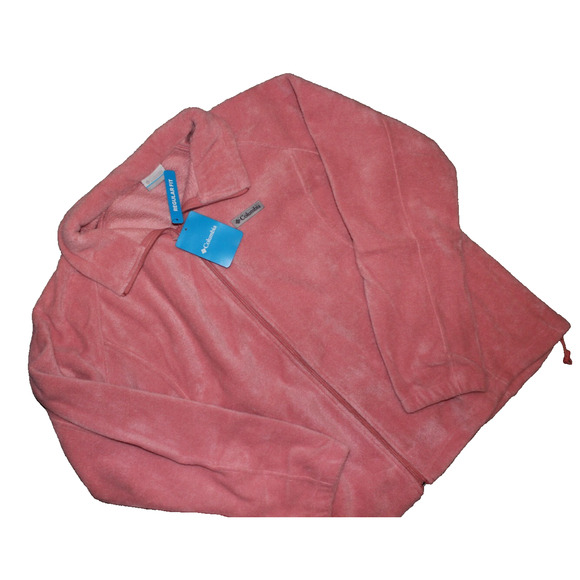 COLUMBIA WOMEN'S PLUS SIZE BENTON SPRINGS FULL‎ ZIP FLEECE JACKETS PINK 3X - Picture 1 of 5